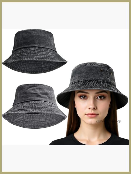 100% Cotton Packable Bucket Hat Sun Protection Wide Brim